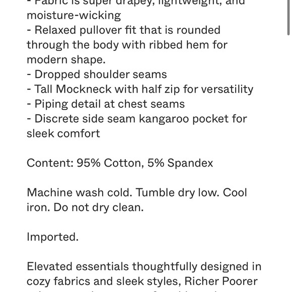 NWOT Womens Richer Poorer Terry Quarter Zip Pullover in Woodgrain size Small - Picture 12 of 12